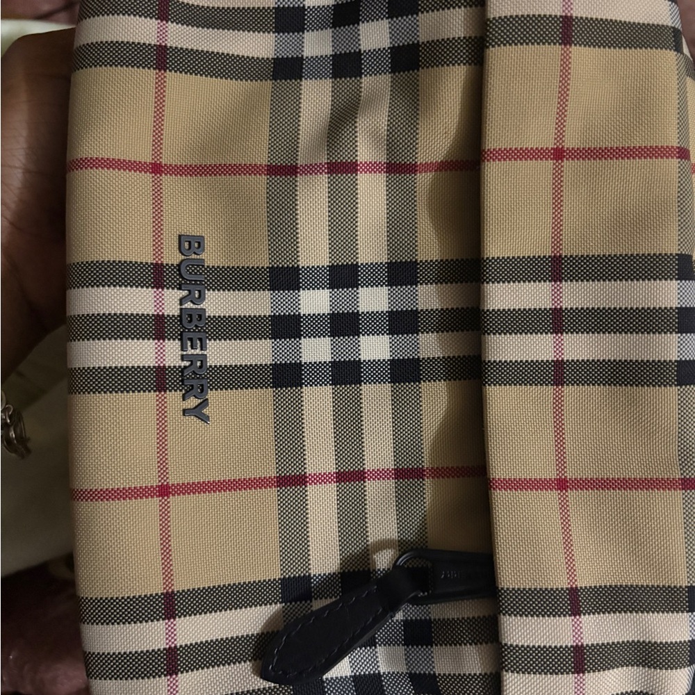 Burberry Beige and Black Checkered Bag